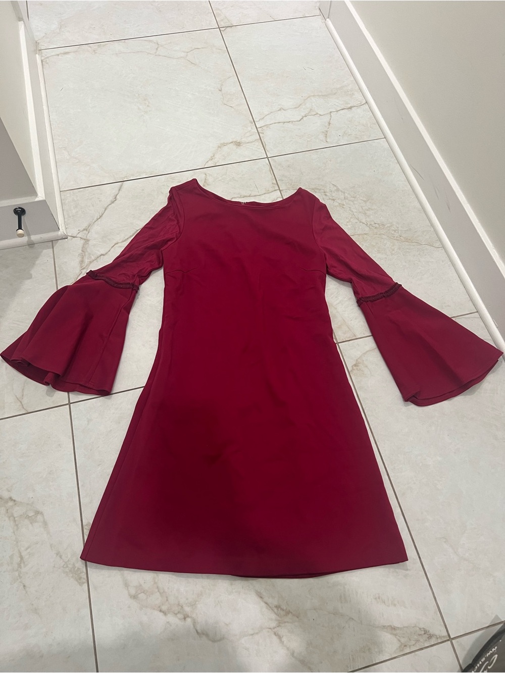 Nanette Lepore Cranberry Red Bell Sleeve Dress Size 10 US
